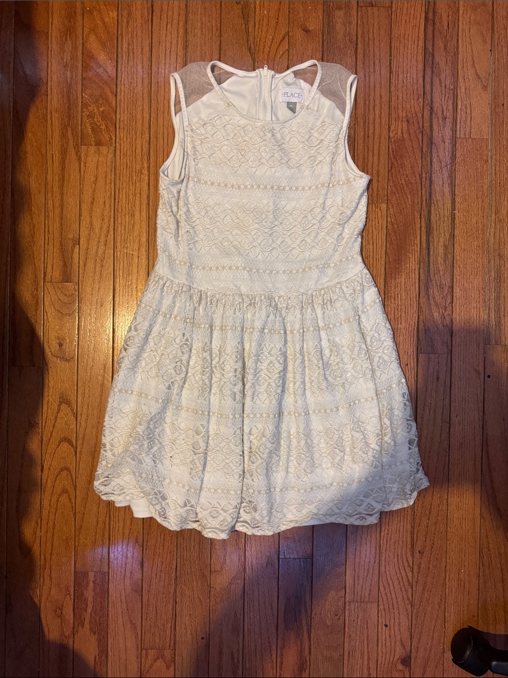 The Children's Place Ivory Lace Sleeveless Fit-and-Flare Dress